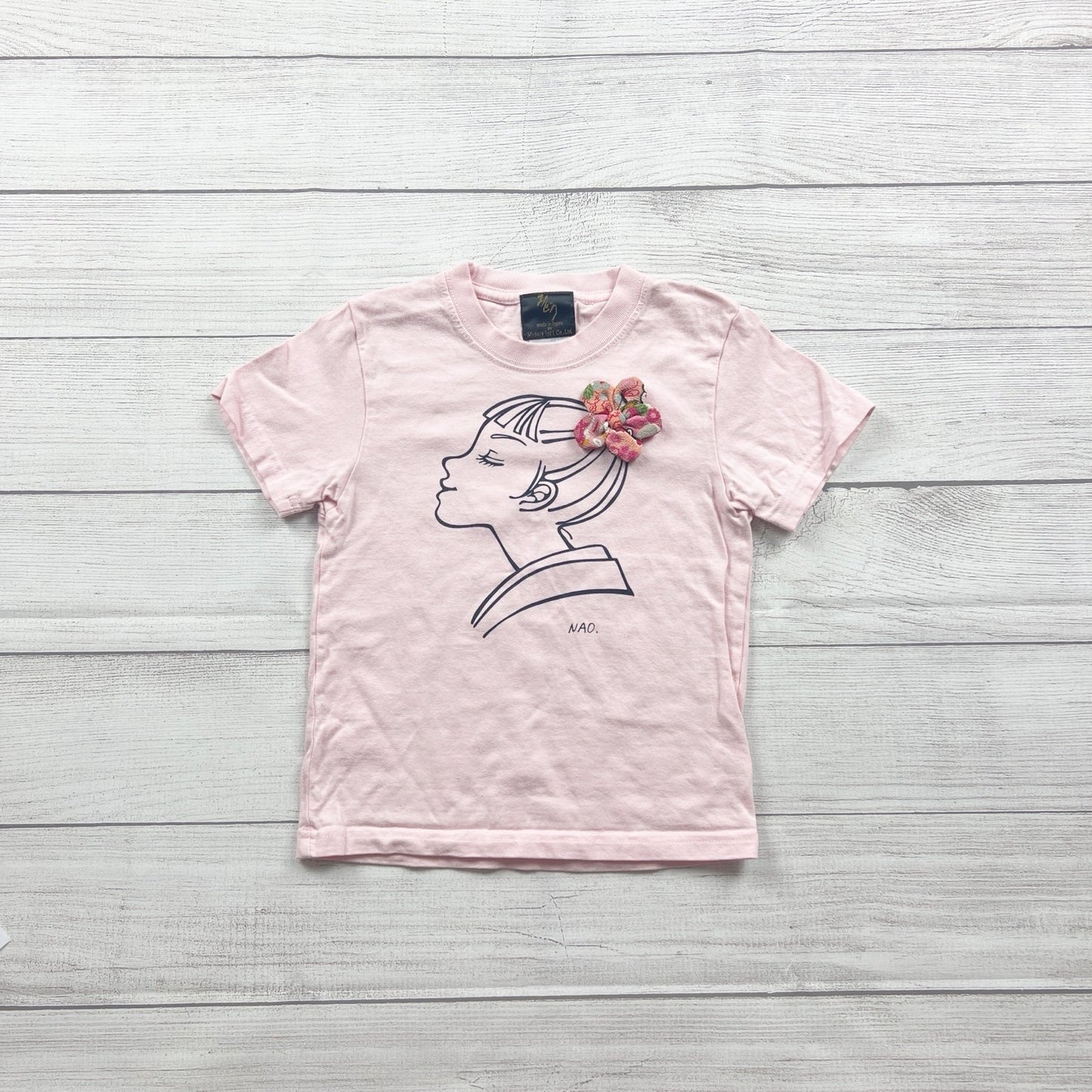 Hey Midori Japan Girls Pink Graphic Tee Short Sleeve 6-7
