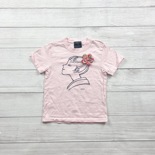 Hey Midori Japan Girls Pink Graphic Tee Short Sleeve 6-7