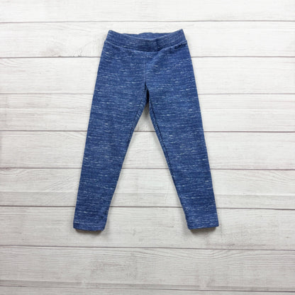 Old Navy Girls Cozy Lined Blue Marled Fleece Leggings S 6-7