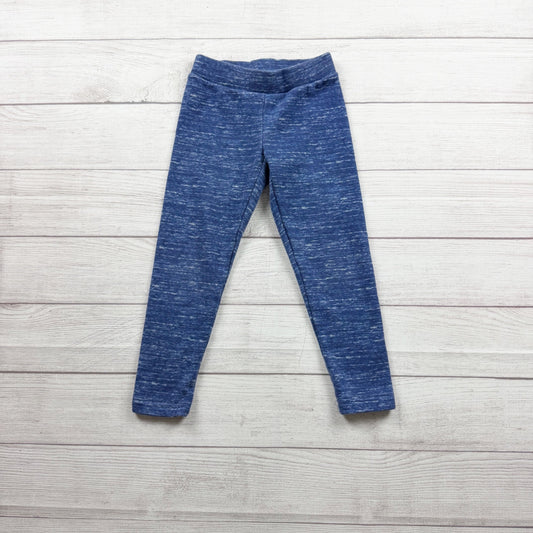 Old Navy Girls Cozy Lined Blue Marled Fleece Leggings S 6-7