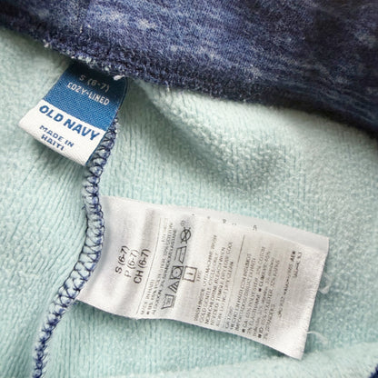 Old Navy Girls Cozy Lined Blue Marled Fleece Leggings S 6-7