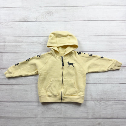 The Black Dog Legacy Collection Yellow Hoodie Sherpa Lined Paw Print 2T Toddler