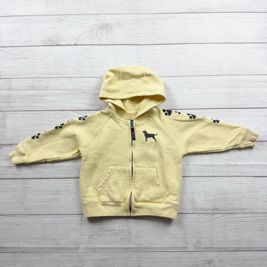 The Black Dog Legacy Collection Yellow Hoodie Sherpa Lined Paw Print 2T Toddler