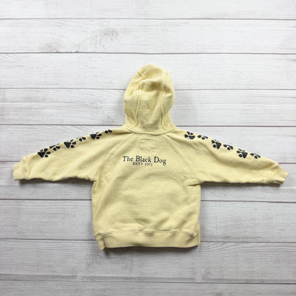 The Black Dog Legacy Collection Yellow Hoodie Sherpa Lined Paw Print 2T Toddler