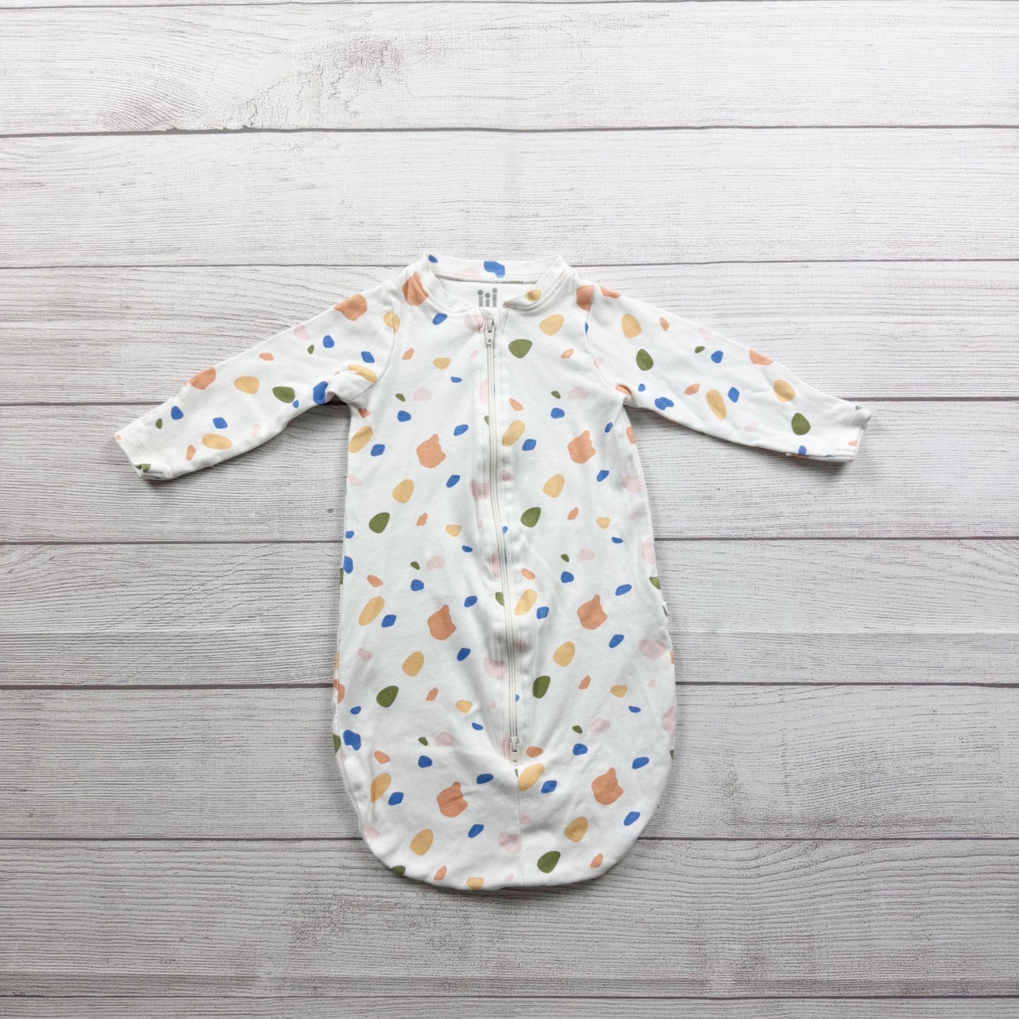 Tiny Citizen Organic Cotton Baby Sleep Sack White Multicolor Confetti 0-3 Months