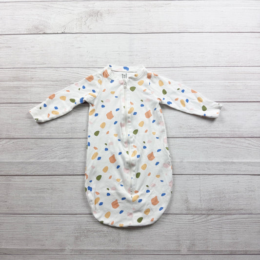 Tiny Citizen Organic Cotton Baby Sleep Sack White Multicolor Confetti 0-3 Months
