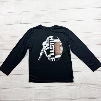 The Children's Place Boys Long Sleeve "Hustle" Graphic Football Tee Black M 7-8