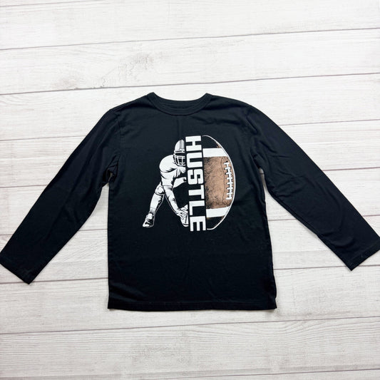 The Children's Place Boys Long Sleeve "Hustle" Graphic Football Tee Black M 7-8