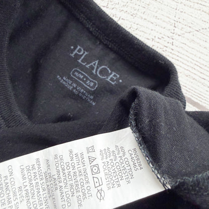 The Children's Place Boys Long Sleeve "Hustle" Graphic Football Tee Black M 7-8