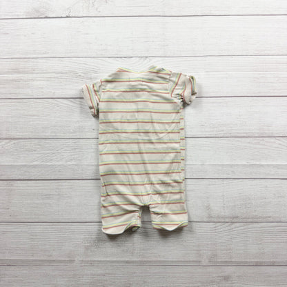 Me & Henry Baby Striped Henley Romper Cotton Blend Pastel 3-6 Months