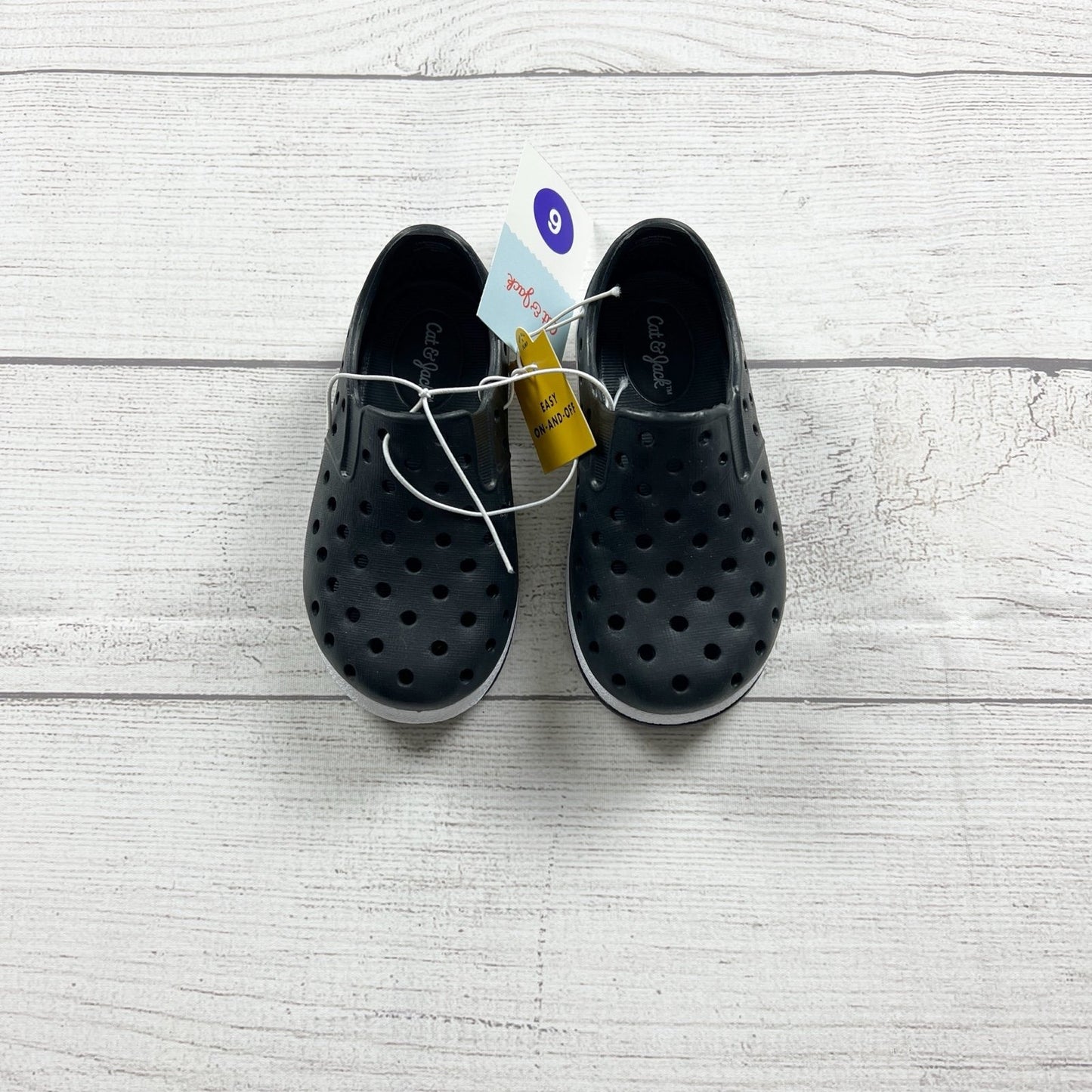 Cat & Jack Toddler Perforated Slip On Shoes Black Lightweight Summer NWT 6