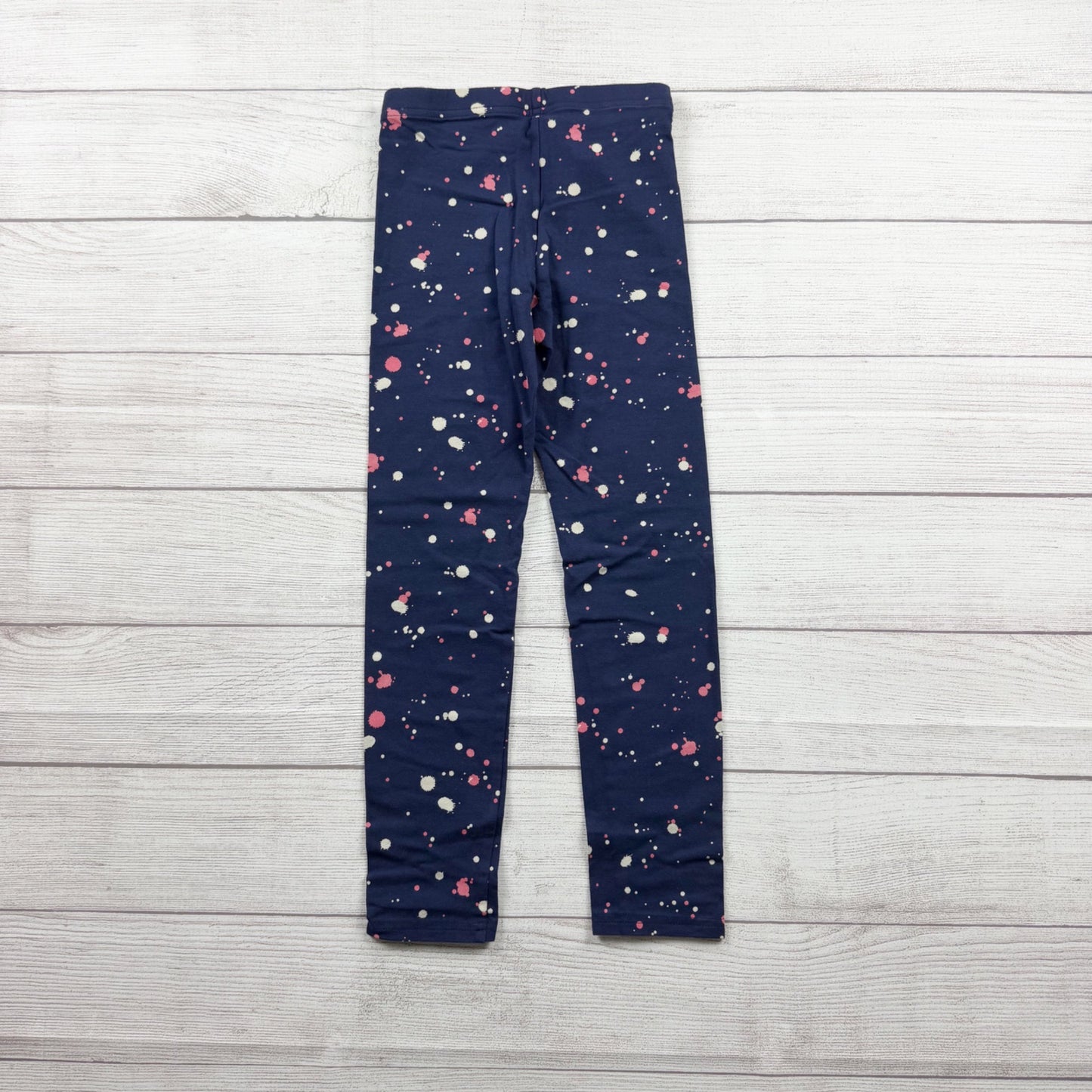 Old Navy Girls Leggings Navy Splatter Print Stretch Pants M 8