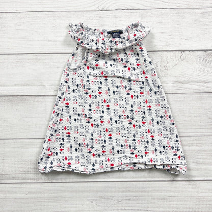 Nautica Baby Girl Dress Fish Print Ruffle Neck Sleeveless Summer 18 Months