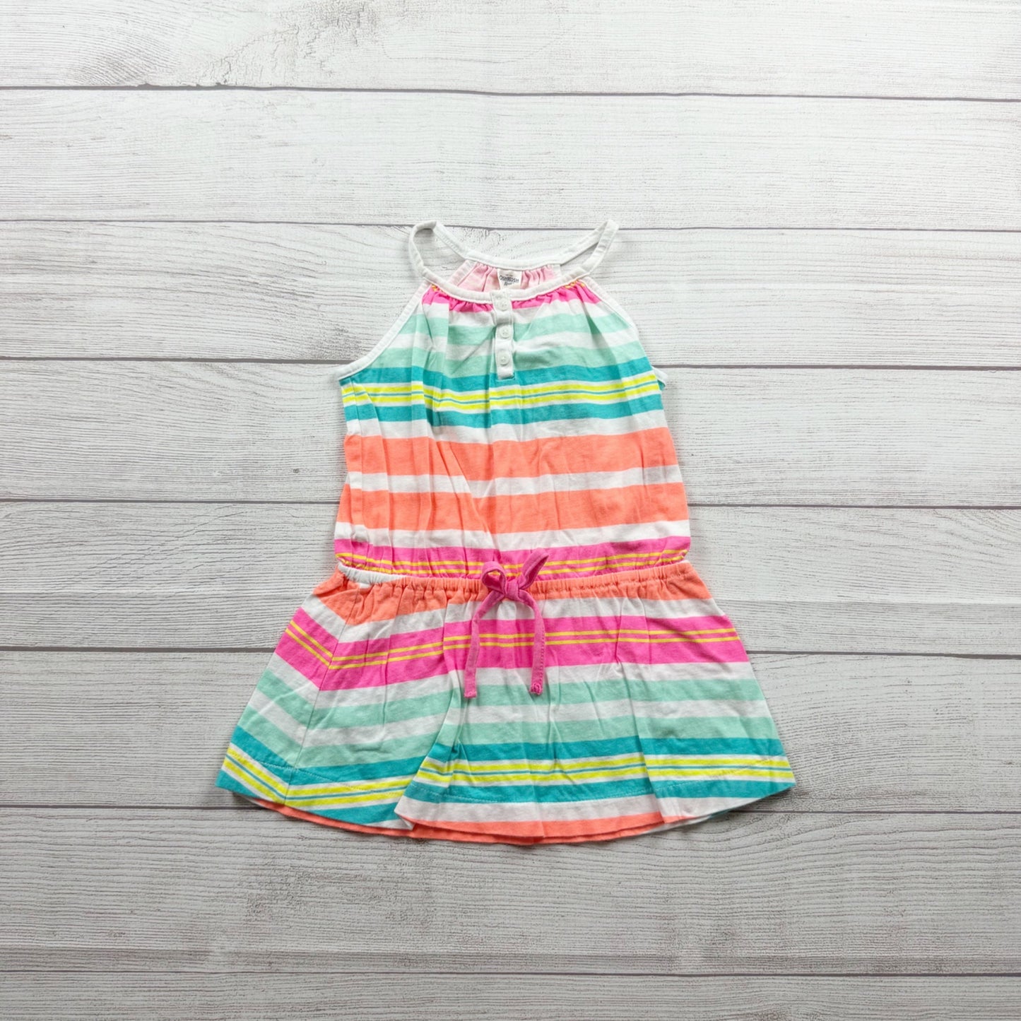 OshKosh Bgosh Girls Halter Sundress Striped Multi Color Summer Tunic 6