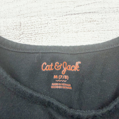 Cat & Jack Black Star Graphic Long Sleeve Pocket A-Line Dress Girls M 7-8