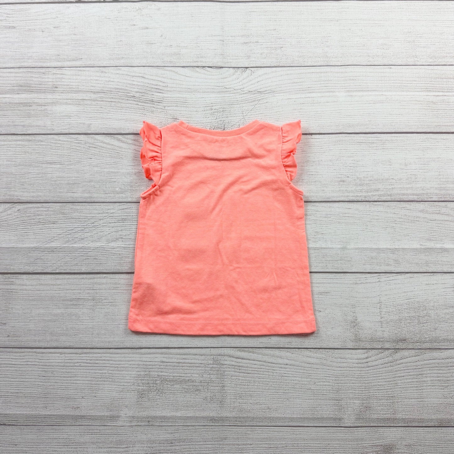 Carter’s Toddler Girl Flutter Sleeve Tank Top Coral Sleeveless NWT 12-18 Months