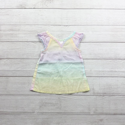 Cat & Jack Pastel Rainbow Shimmer Dress Toddler Girl Ombre Summer 12-18 Months