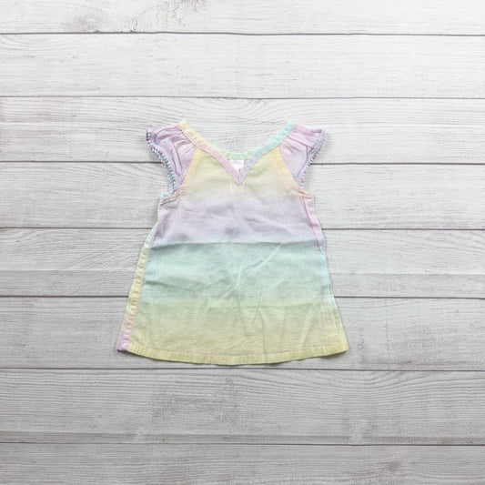 Cat & Jack Pastel Rainbow Shimmer Dress Toddler Girl Ombre Summer 12-18 Months