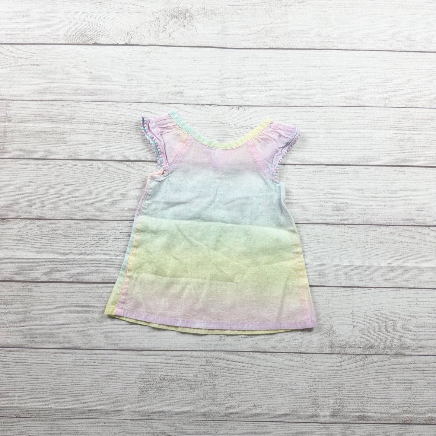 Cat & Jack Pastel Rainbow Shimmer Dress Toddler Girl Ombre Summer 12-18 Months