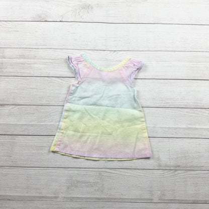 Cat & Jack Pastel Rainbow Shimmer Dress Toddler Girl Ombre Summer 12-18 Months