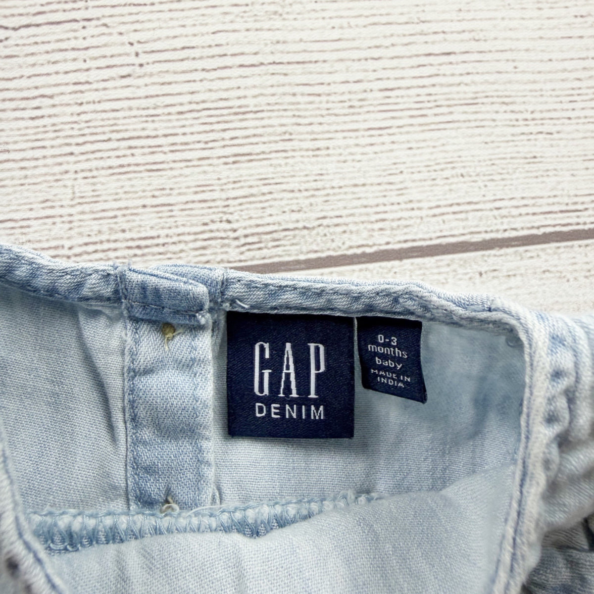 Gap Denim Baby Dress Bloomers Set Light Blue Embroidered Outfit 0-3 Months