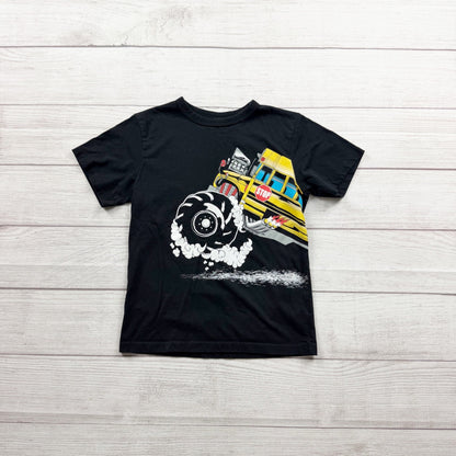 The Children's Place Black Graphic T Shirt Monster School Bus Design S 5-6