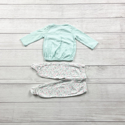 Carter’s Baby Outfit Set Ruffle Cardigan Floral Footed Pants 2-Piece 3-6 Months