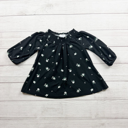 Old Navy Girls Black Floral Smocked Square Neck Top XS 5