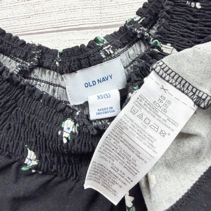 Old Navy Girls Black Floral Smocked Square Neck Top XS 5