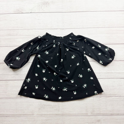Old Navy Girls Black Floral Smocked Square Neck Top XS 5