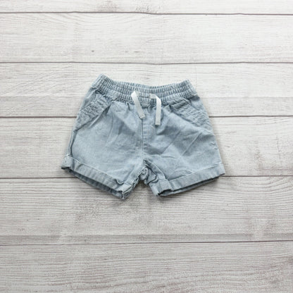 Carter’s Baby Boys Blue Striped Pull On Shorts Elastic Waist 9-12 Months