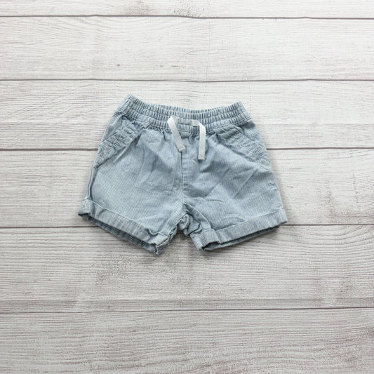 Carter’s Baby Boys Blue Striped Pull On Shorts Elastic Waist 9-12 Months
