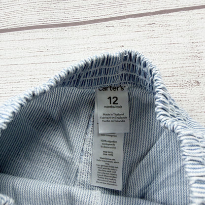 Carter’s Baby Boys Blue Striped Pull On Shorts Elastic Waist 9-12 Months