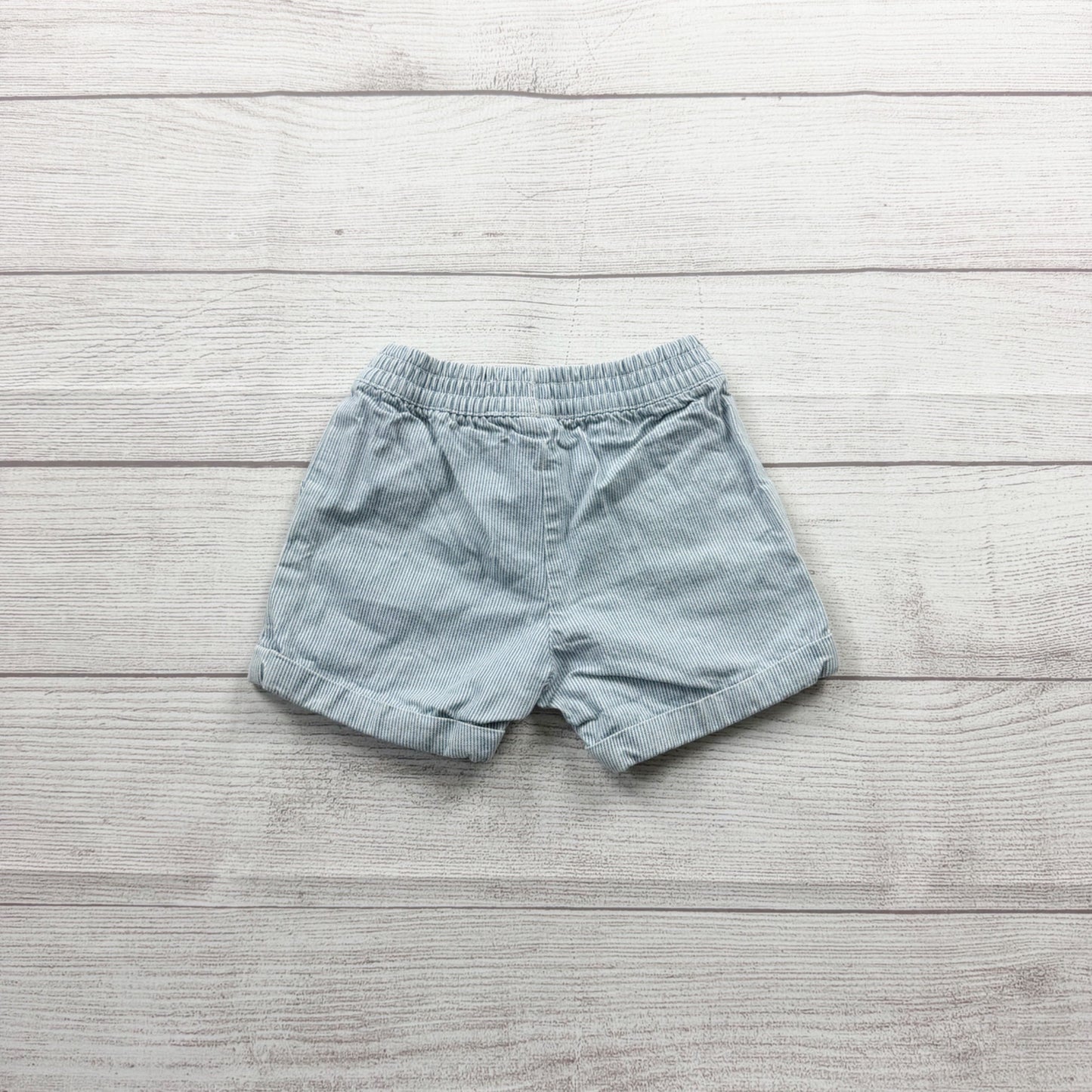 Carter’s Baby Boys Blue Striped Pull On Shorts Elastic Waist 9-12 Months