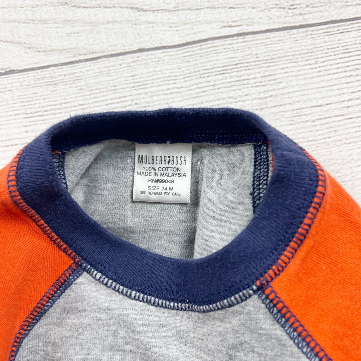 Mulberribush Baby Beach Themed Romper Orange Gray Short Sleeve 18-24 Months