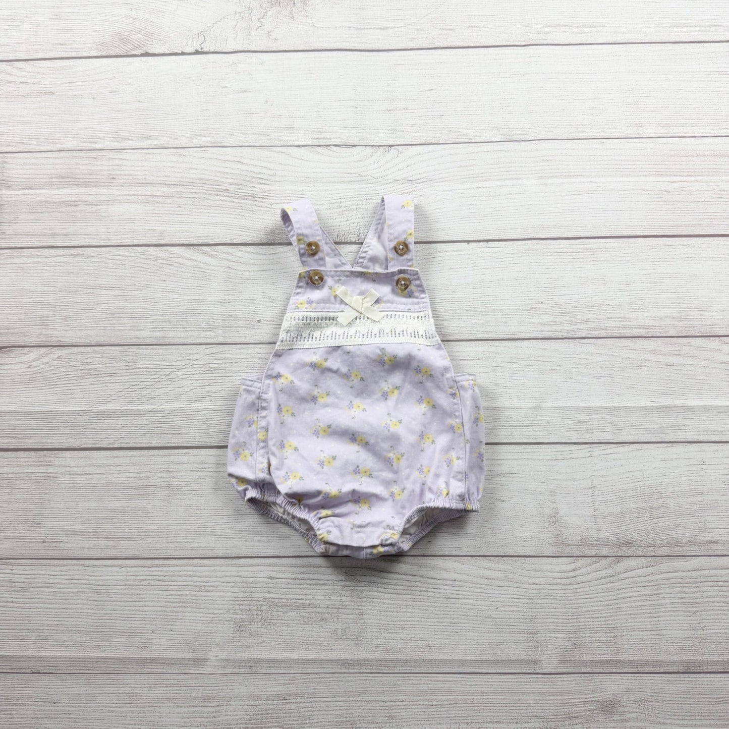 Baby Girl Floral Print Romper Shortalls Sleeveless Overalls 6-9 Months