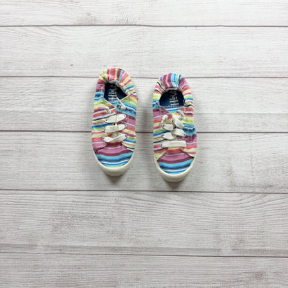 Mad Love Girls Rainbow Stripe Canvas Slip On Shoes Casual US 1