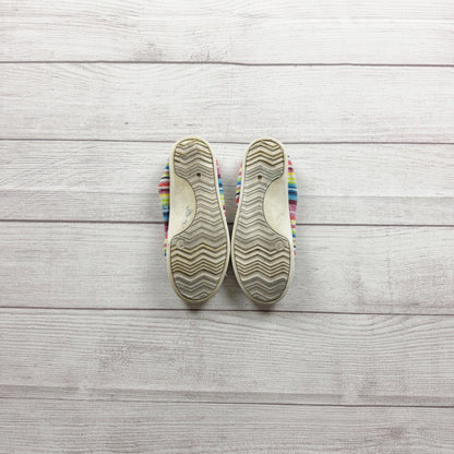 Mad Love Girls Rainbow Stripe Canvas Slip On Shoes Casual US 1