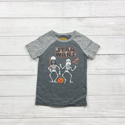 Star Wars Boys Skeleton Halloween Raglan Short Sleeve T-Shirt Stormtrooper 4T