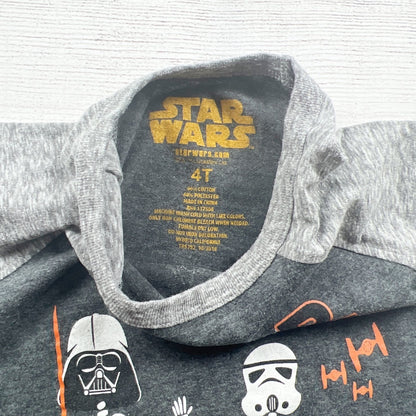Star Wars Boys Skeleton Halloween Raglan Short Sleeve T-Shirt Stormtrooper 4T