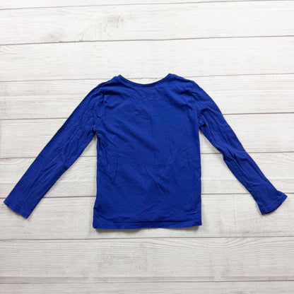 Children's Place Girls Ice Skating Graphic Blue Long-Sleeve Tee S 5-6