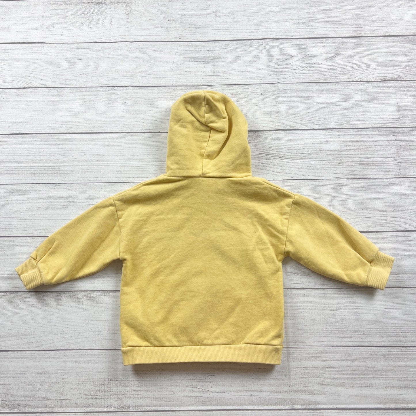 Zara Baby Yellow Hooded Sweatshirt "Big Thanks" Cotton Blend 18-24 Months