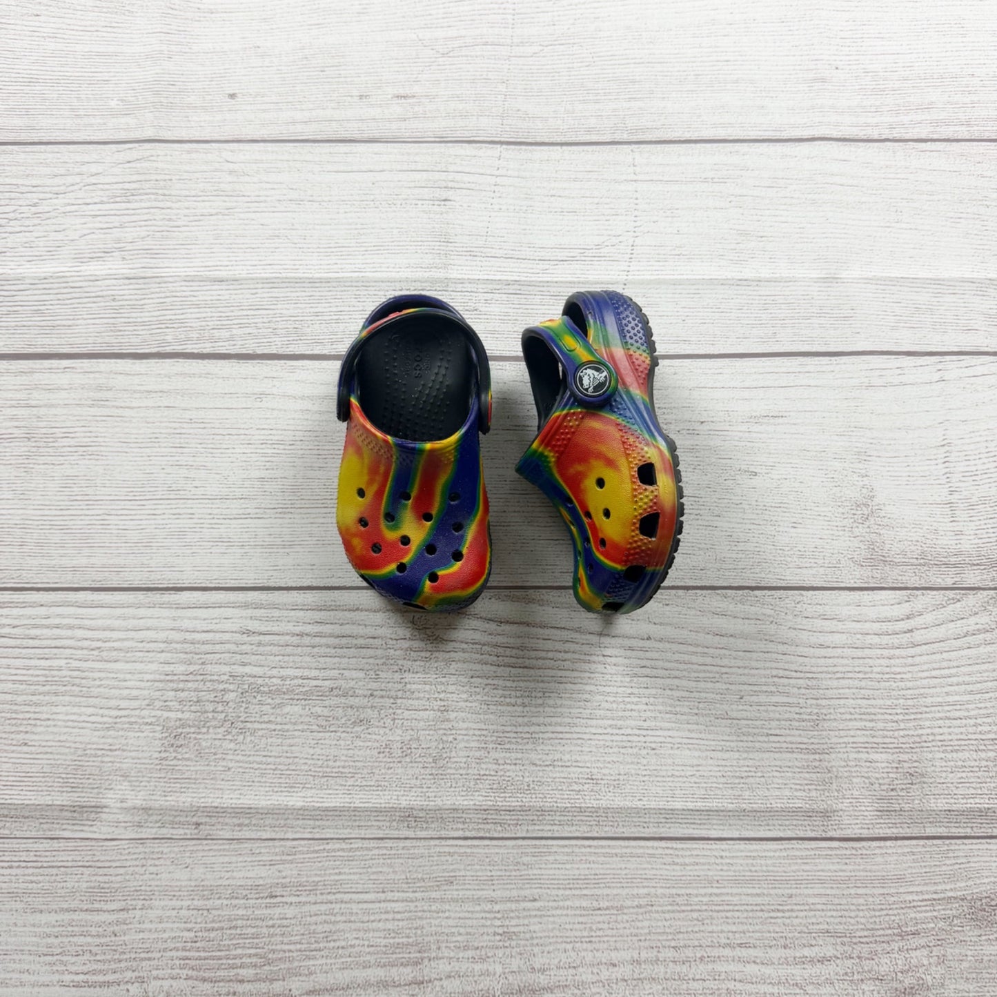 Crocs Kids Classic Tie Dye Clogs Comfort Lightweight Slip On Shoes 6