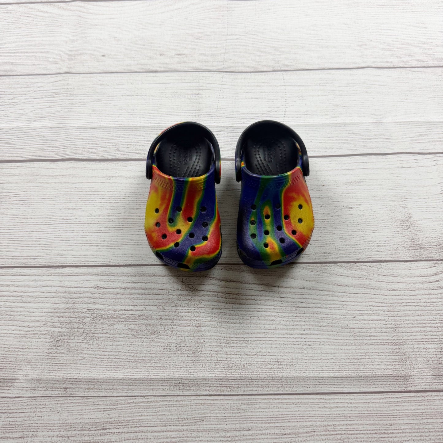 Crocs Kids Classic Tie Dye Clogs Comfort Lightweight Slip On Shoes 6