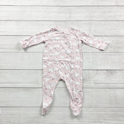 Harper Canyon Baby Pink Llama Print Footed Pajamas 6-9 Months