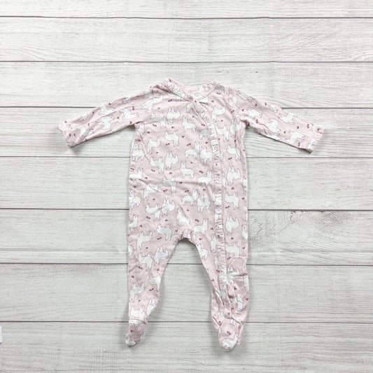Harper Canyon Baby Pink Llama Print Footed Pajamas 6-9 Months