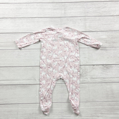 Harper Canyon Baby Pink Llama Print Footed Pajamas 6-9 Months