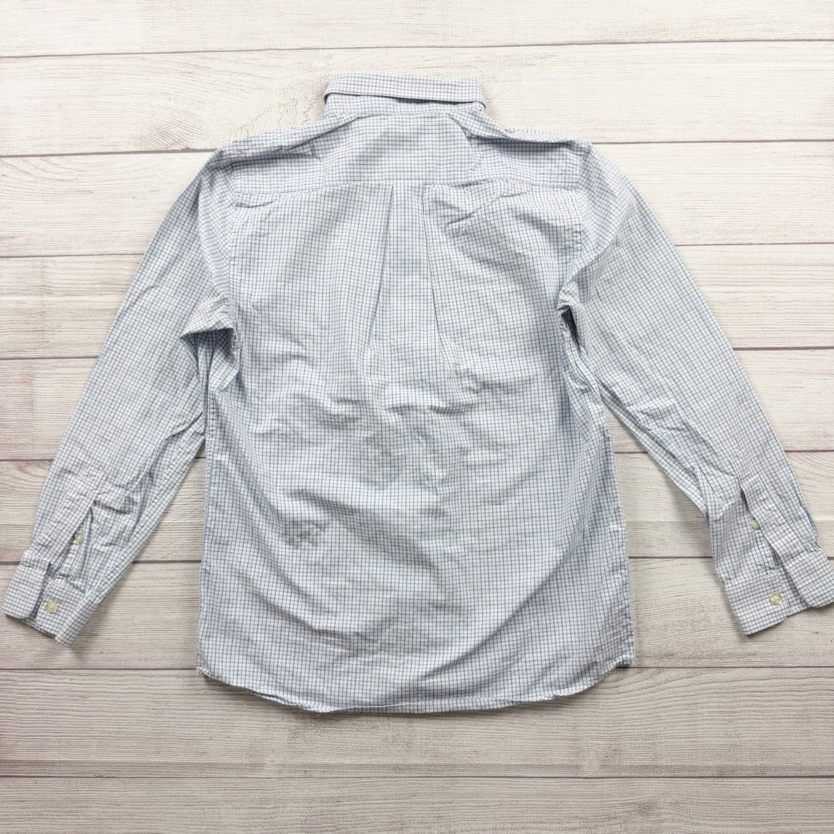 Vineyard Vines Boys Blue Check Whale Shirt Cotton Button Down Collar L 16