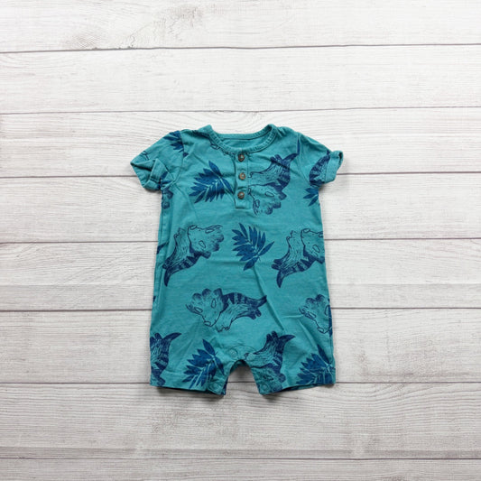 Carter’s Romper Dinosaur Print Henley One Piece Outfit 12-18 Months