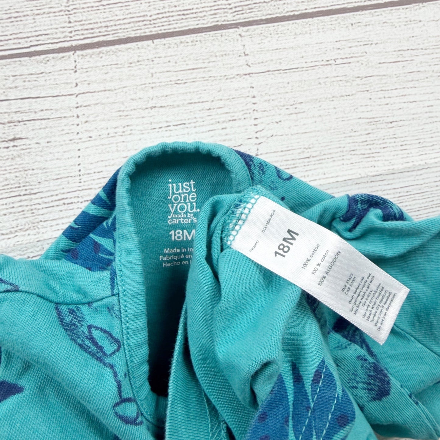 Carter’s Romper Dinosaur Print Henley One Piece Outfit 12-18 Months